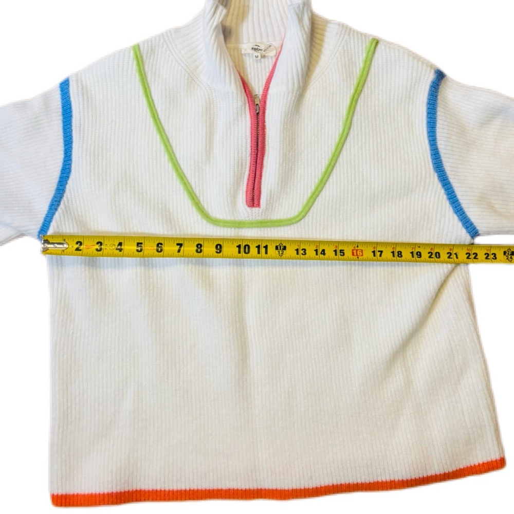 Entro "Calling On You" Ecru Half Zip Sweater - Size Medium - EUC - Picture 7 of 8